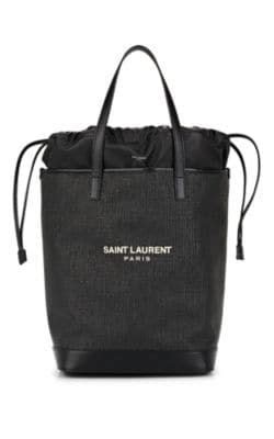 Teddy leather tote Saint Laurent Black in Leather 